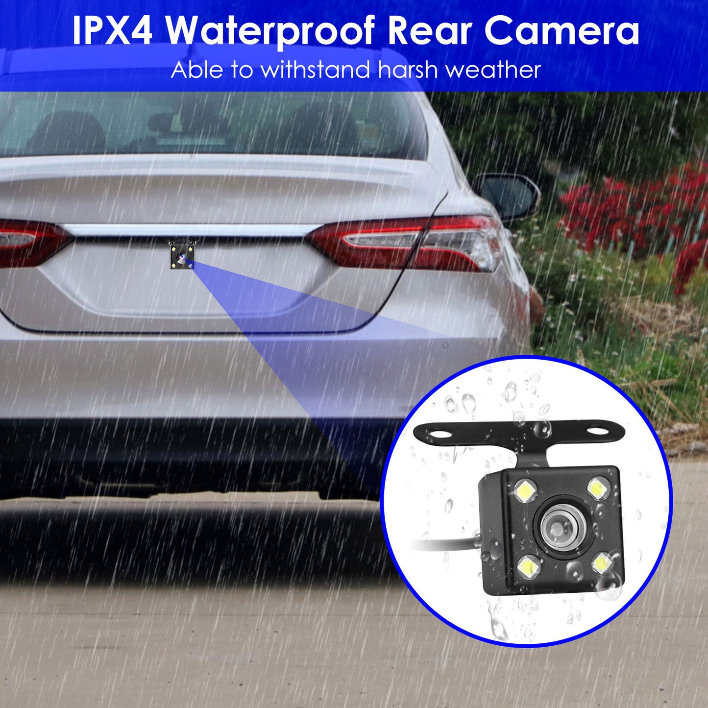 “3-Channel 1080P WiFi Car Dash Camera With Front, Rear & Inside Recording – Night Vision – 170° Wide Angle – 64GB Card Included”