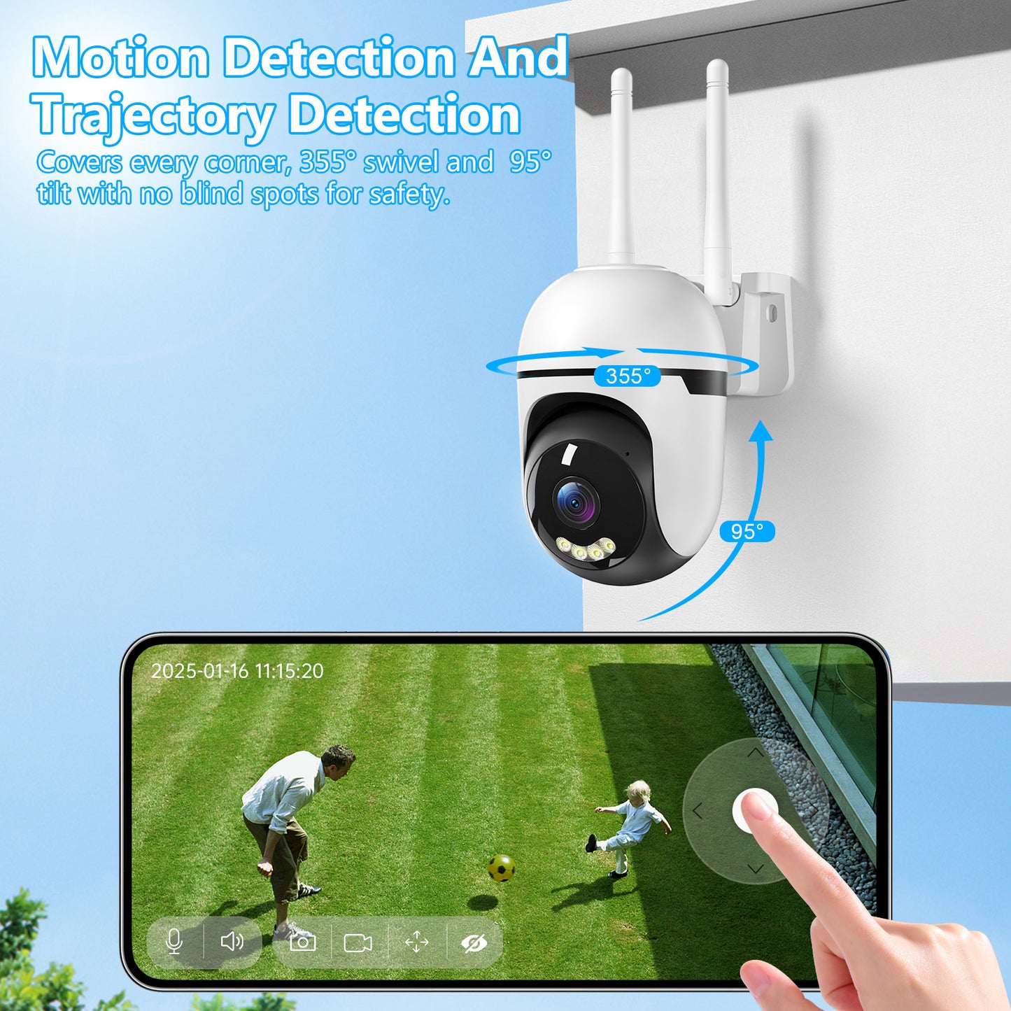 3MP PTZ Wireless Indoor Outdoor Mini Camera CCTV Network Security System Wifi Camera