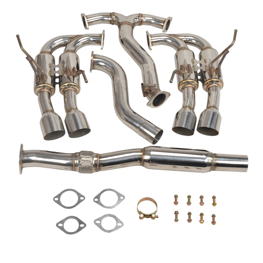 Exhaust Header Fit For S,ubaru WRX&STI 2015 R400 Gemini Quad Tips .