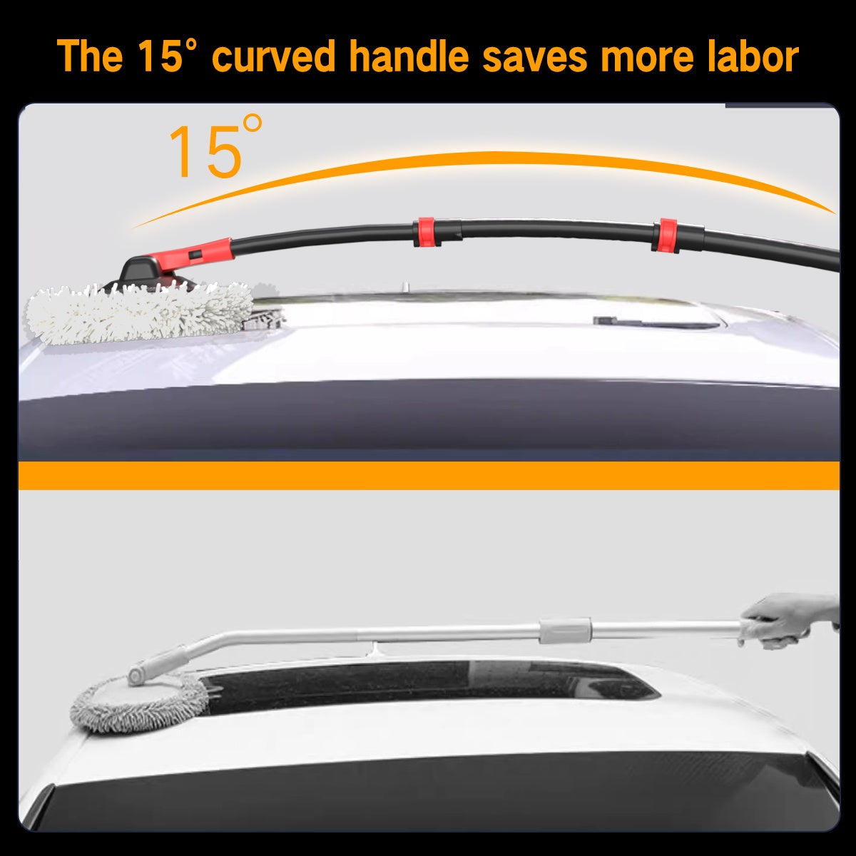 Portable 41-inch Automatic Water Car Wash Mop For Home And Outdoor Use, Featuring A Soft Brush Head To Prevent Scratches, Includes A 10-meter Hose That Connects To A Water Faucet, Suitable For Cleanin