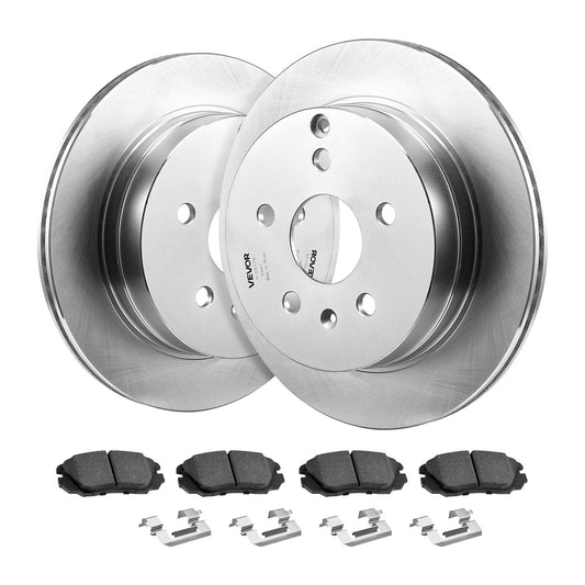 Front And Rear Brake Kit Compatible With 2010-2017 Chevrolet Equinox, 2010-2017 GMC Terrain, Hollow Brake Rotors Ceramic Brake Pads Replacement Kit, 12.7 In Front Rotors, 12 In Rear Rotors