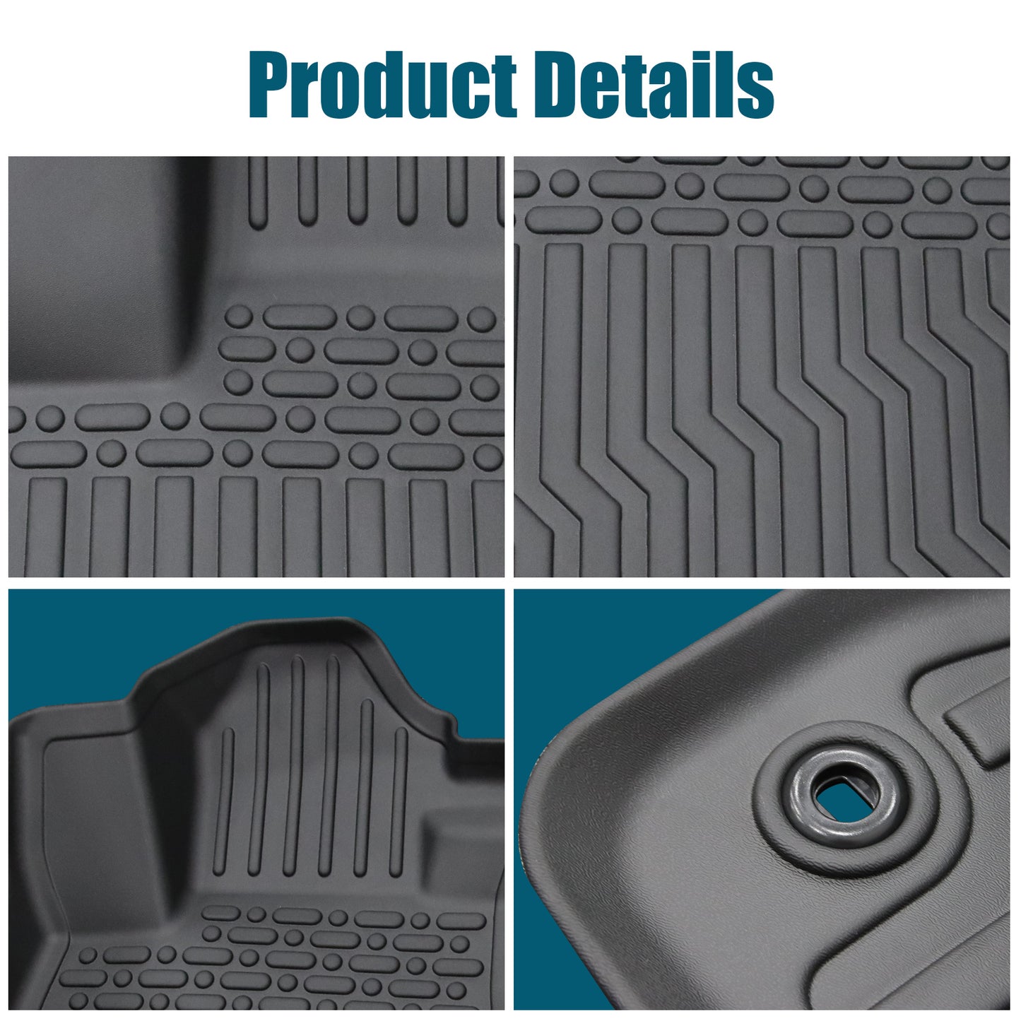 All-Weather TPE Floor Mats for 2023–2024 Honda CR-V Hybrid – Black