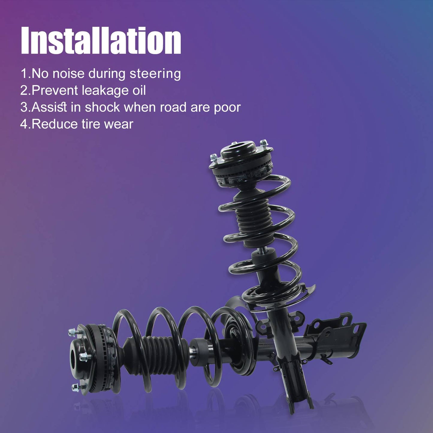 Pair Front Strut Assembly with Coil Spring for 2008–2019 Dodge Grand Caravan / Town & Country