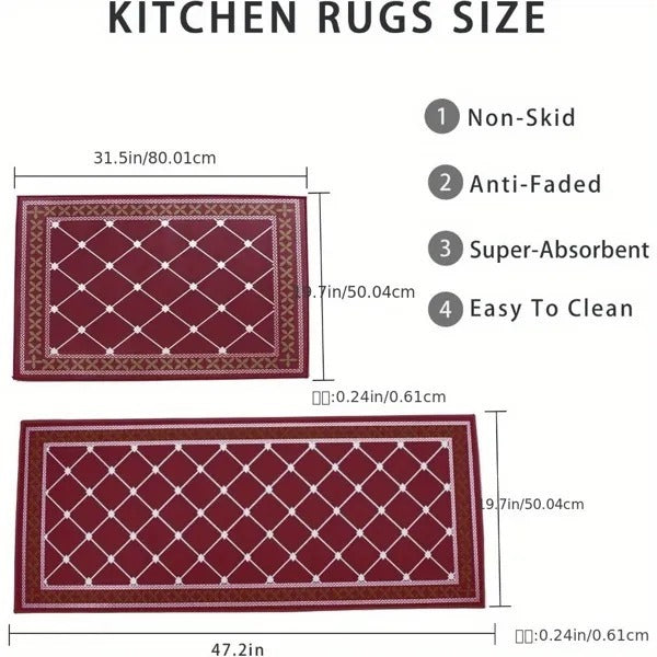 Kitchen Mat Cushioned Kitchen Rugs Non-Skid Waterproof Kitchen Mats