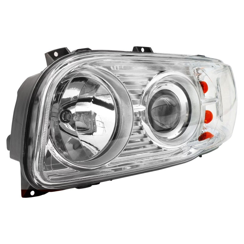 Halogen Headlight Assembly Compatible with 2008–2018 Peterbilt 388 / 389 – Left Driver Side – Chrome Clear Lens