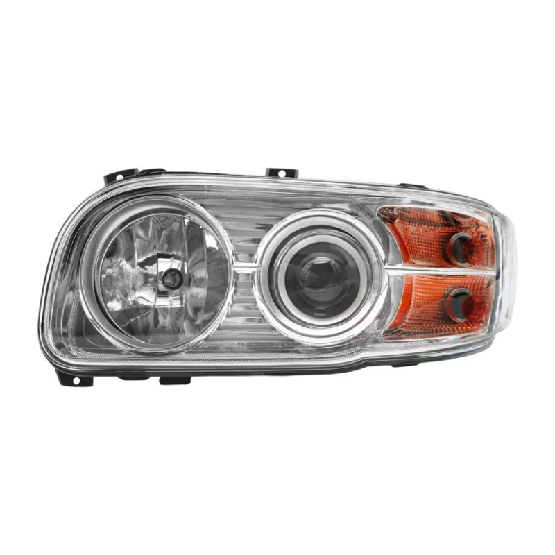 Halogen Headlight Assembly Compatible with 2008–2018 Peterbilt 388 / 389 – Left Driver Side – Chrome Clear Lens