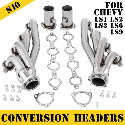 Stainless Steel Tube Set for LS Swap | Fits LS1 LS2 LS3 LS6 | Engine Conversion Tubing | Shorty Style
