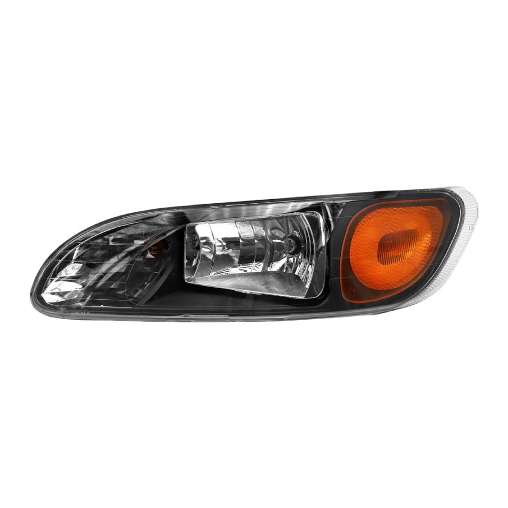 Left Black Headlight Compatible with Peterbilt 337, 386, 387 – With Turn Signal