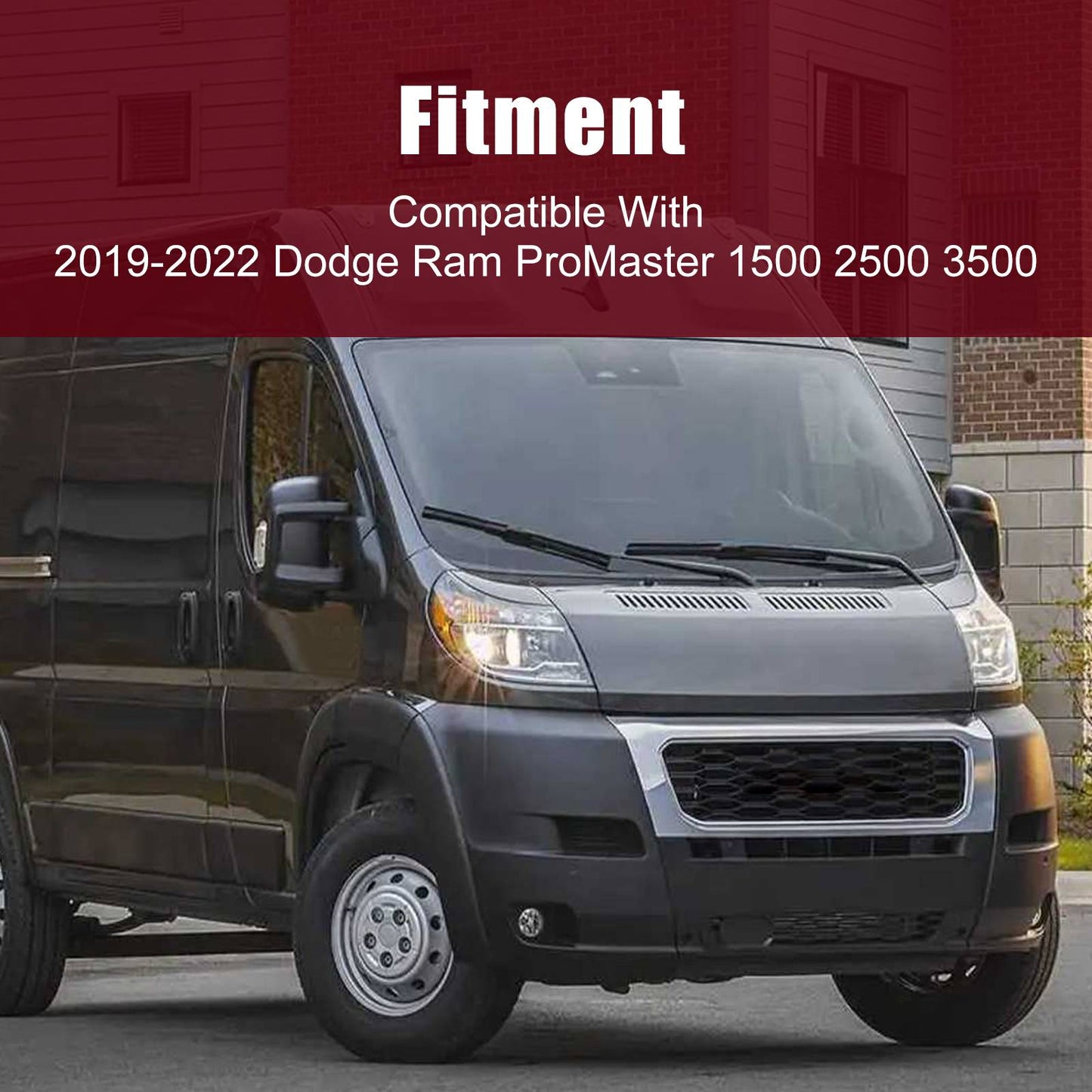 Front Grill for 2019–2022 Ram ProMaster 1500 / 2500 / 3500 – Gloss Black