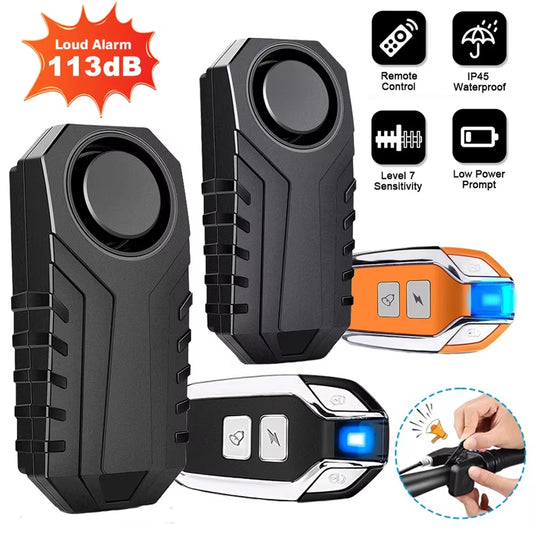 Bike Alarm Remote Control Waterproof Anti-Theft Vibration Sensor