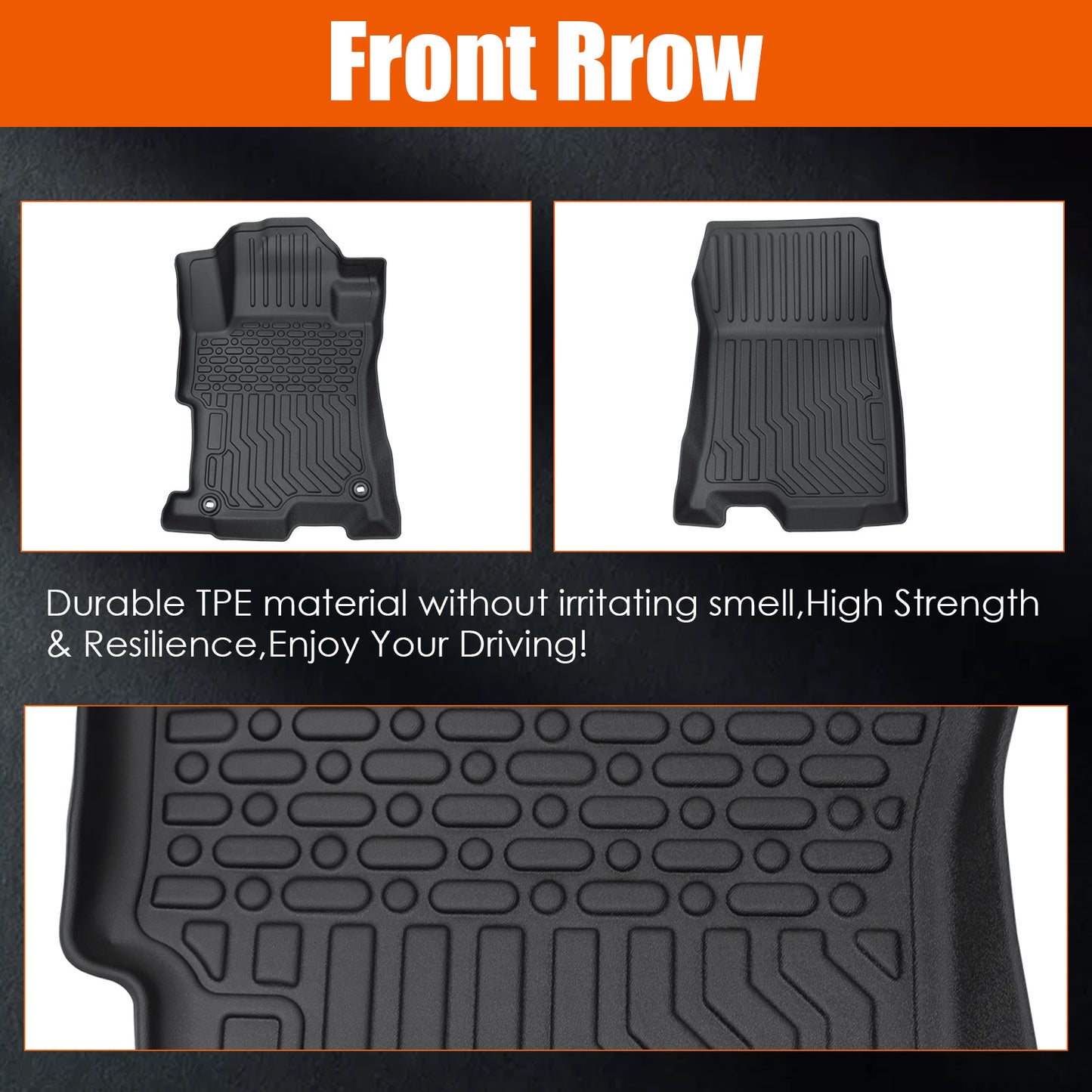 Honda Accord 2008–2012 All-Weather TPE Rubber Car Floor Mats