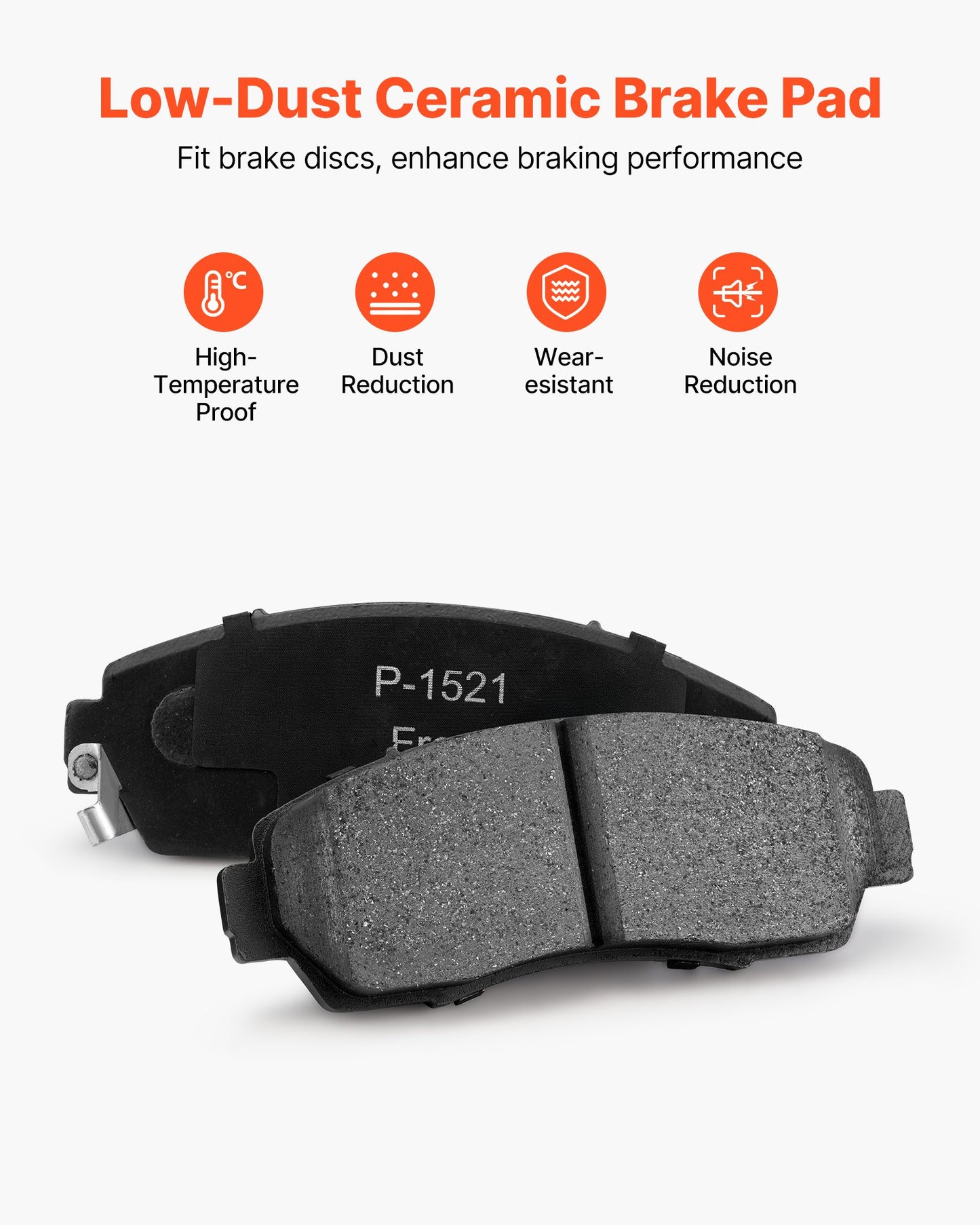 Front & Rear Brake Kit Compatible With 2012-2016 Honda CR-V (AWD Models), Ceramic Brake Replacement Kits, 12 Inch Hollow Structure Front Rotors, 12 Inch Solid Structure Rear Rotors, R-31455