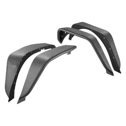 Fender Flare, Front & Rear Jeep Fender Flares Compatible With 2007-2018 Jeep JK/JKU 2/4 Doors, Fine-Textured Black Paintable Off-Road Steel Liner Set, Fenders For Jeep JK, Rust-Resistant Coating