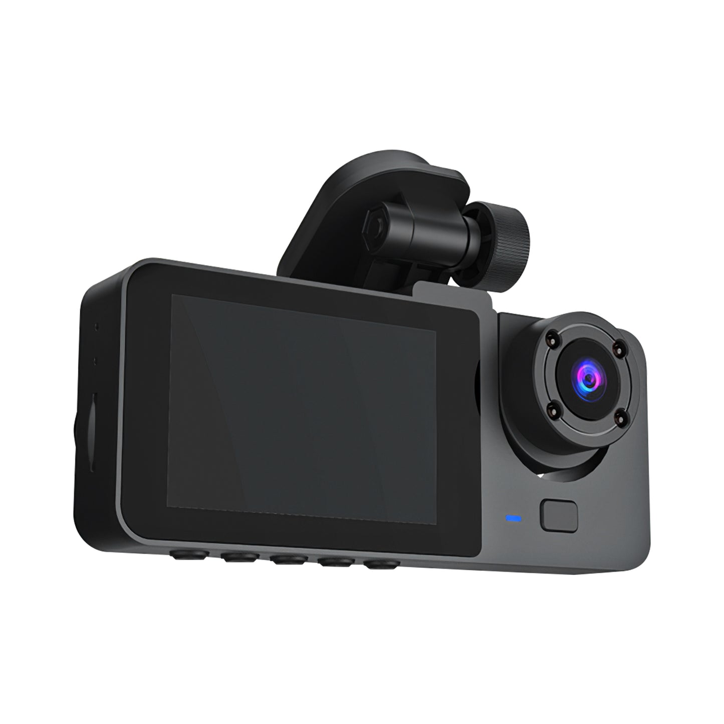 3-Channel Dash Cam with Front, Inside & Rear Recording – 1080P, Night Vision, Motion Detection, 32GB Card Included