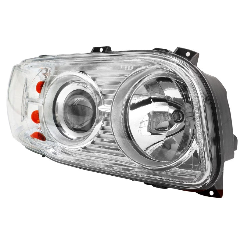 Headlight Assembly Compatible with Peterbilt 388 / 389 (2008–2018) – Right Passenger Side – Chrome Clear Lens