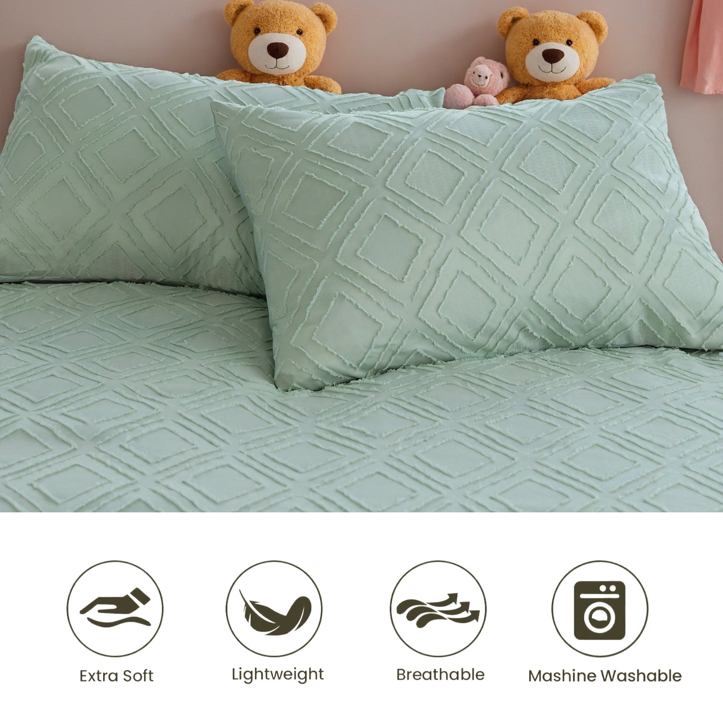 Bohemian Style Quilt Cover Set, Cut Flower Quilt Cover,  Tufted Quilt Cover Three-piece Set, One Quilt Cover And Two Pillowcases,  Washable And Machine Washable Without Shrinkage,  Suitable For Hotels