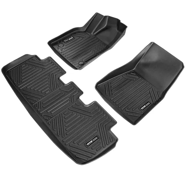 Floor Mats Compatible with Tesla Model Y 2021–2024, 3-Piece TPE Liners