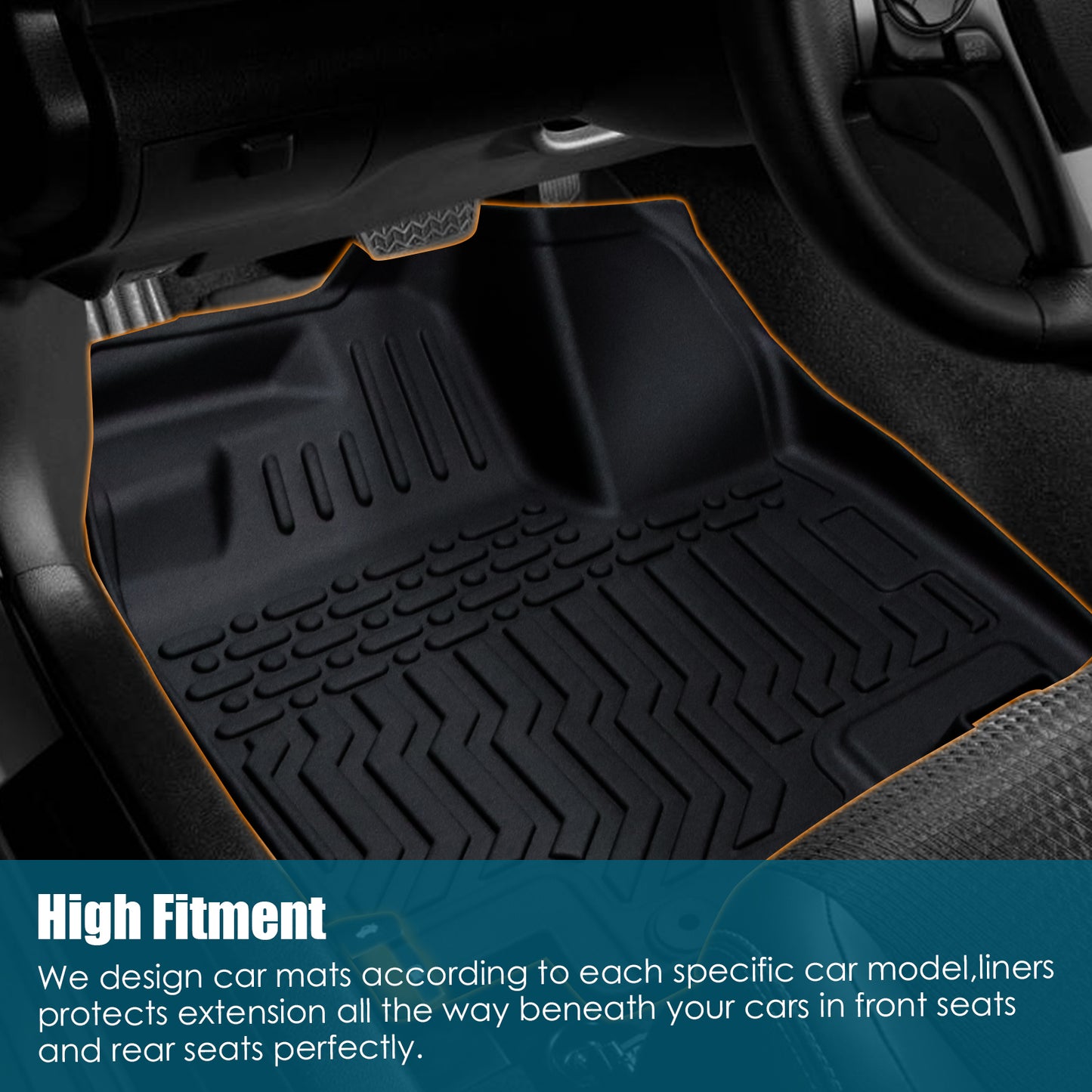 All-Weather TPE Floor Mats for 2023–2024 Honda CR-V Hybrid – Black