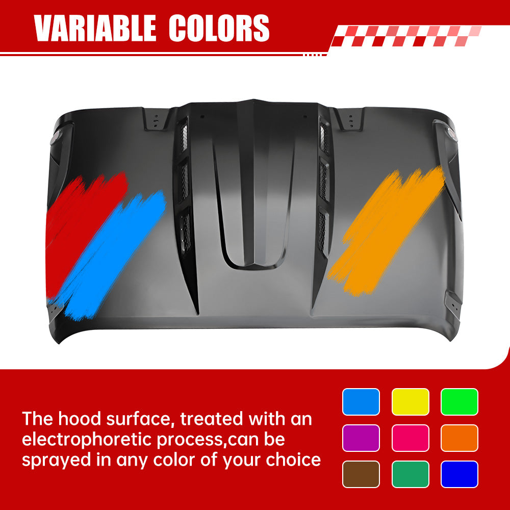 Avenger Style Replacement Hood Compatible With 2007-2018 Wrangler JK