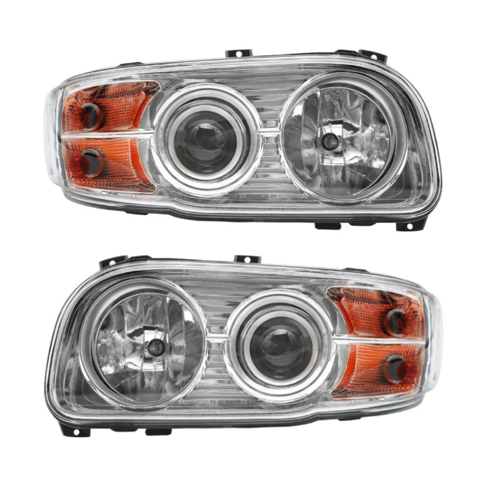 Chrome Headlight Assembly Pair Compatible with Peterbilt 388/389 (2008–2018