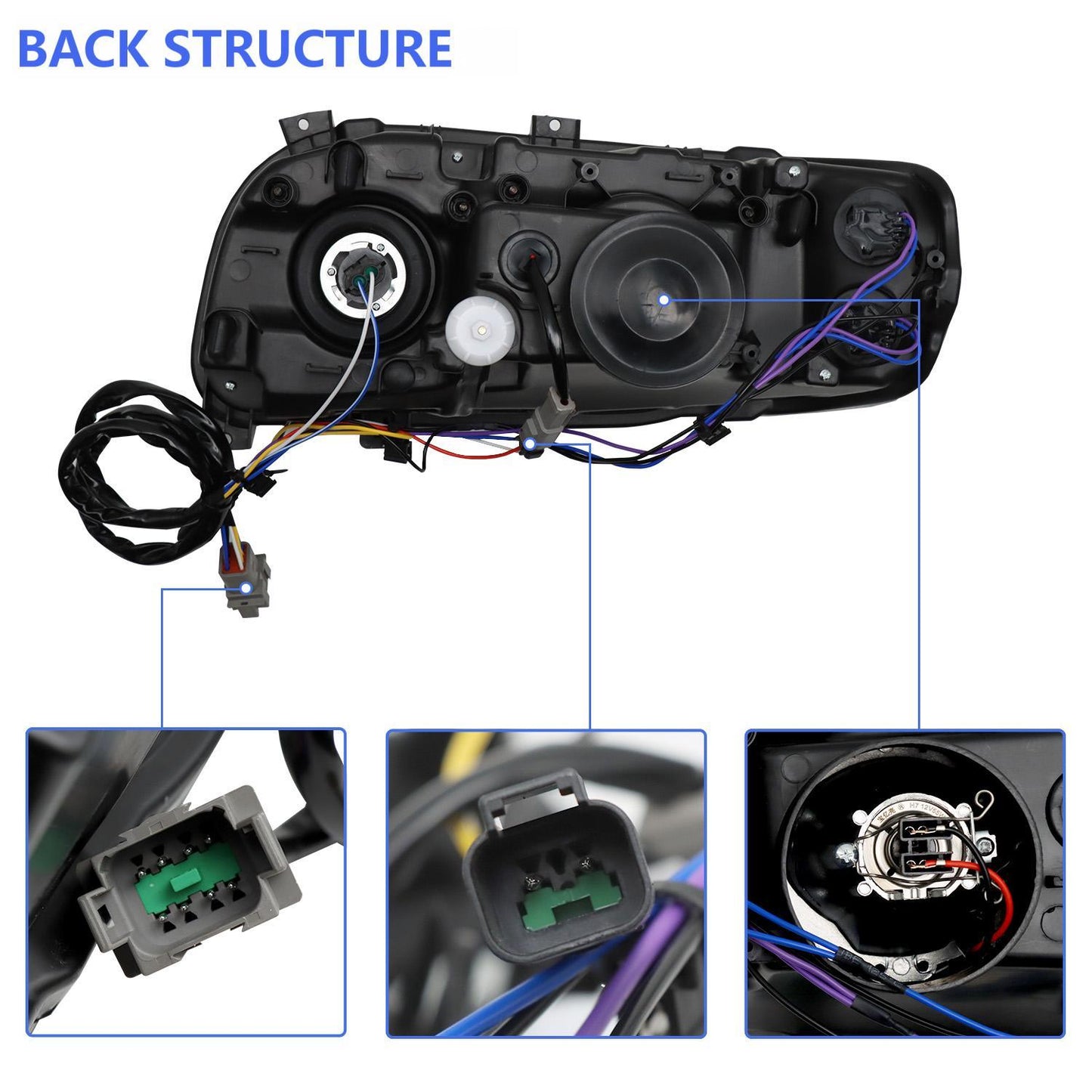 2008–2018 Peterbilt 388/389 Headlight Assembly, Halogen with LED Strip, Left/Right