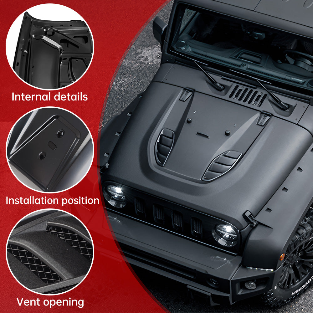 Metal Replacement Hoods Compatible With Wrangler JK JKU