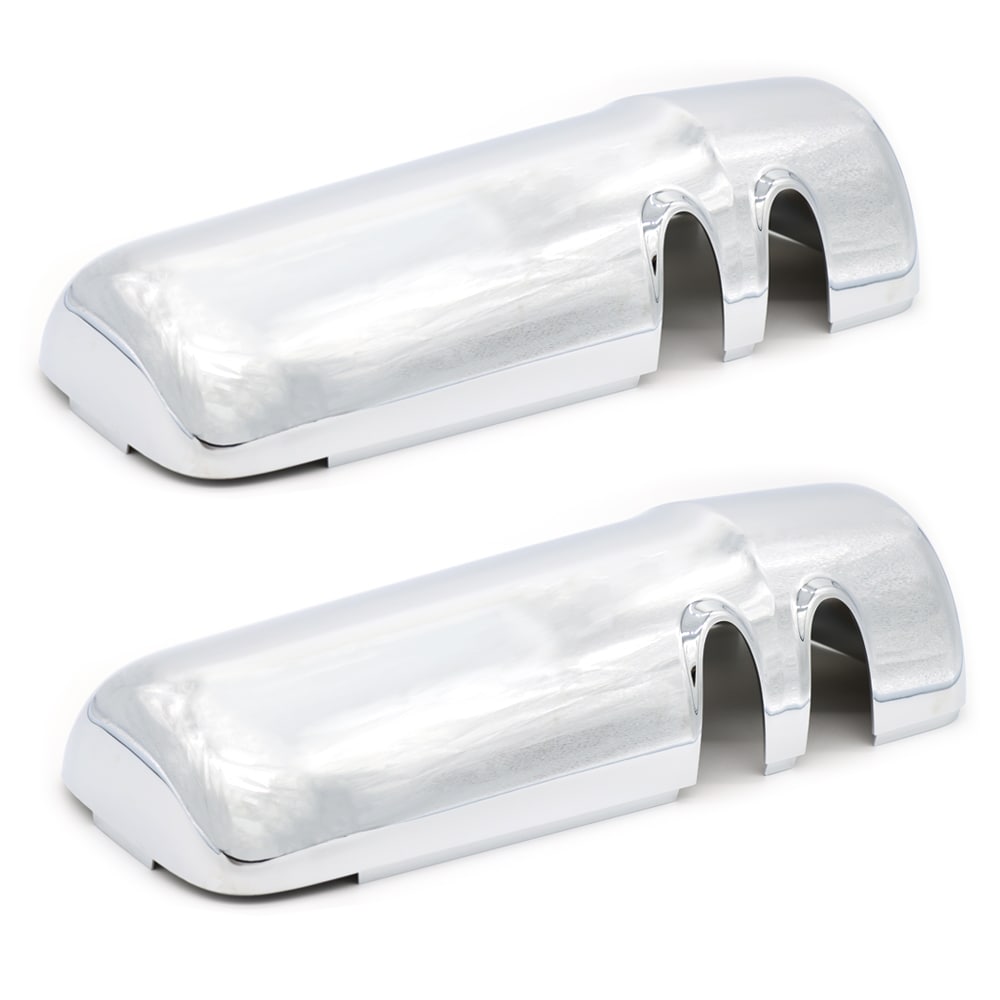 Chrome Mirror Covers Compatible With Kenworth T680 T880 W990 – Driver & Passenger Side – With Clips