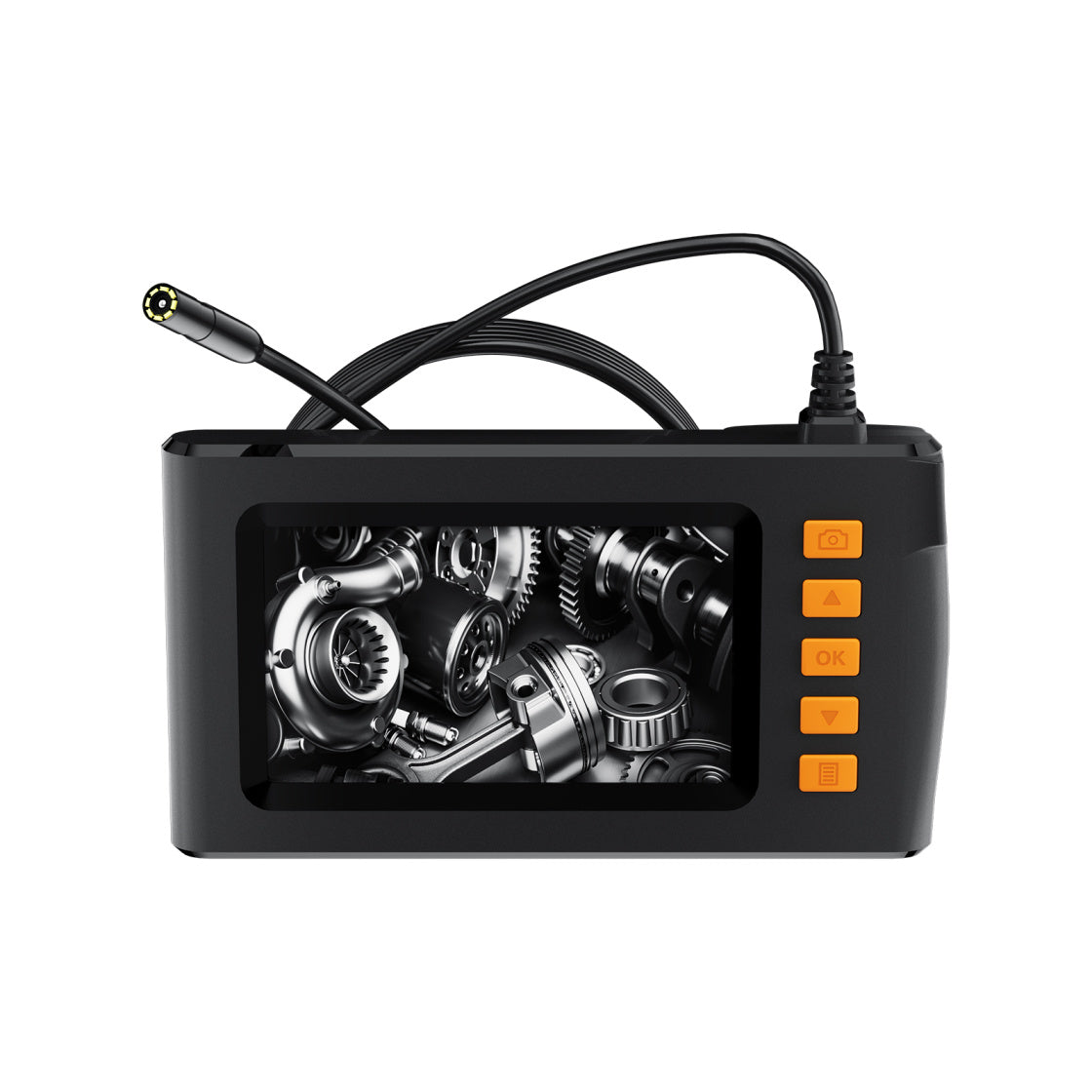 4.3 Inch Dual Lenses Endoscope Camera With Light, With 32GB Memory Card- Waterproof Borescope Camera With 8 Adjustable LED Lights,  LCD Screen, HD 1080P Inspection Camera, 5M Semi-Rigid Cord For Vehic