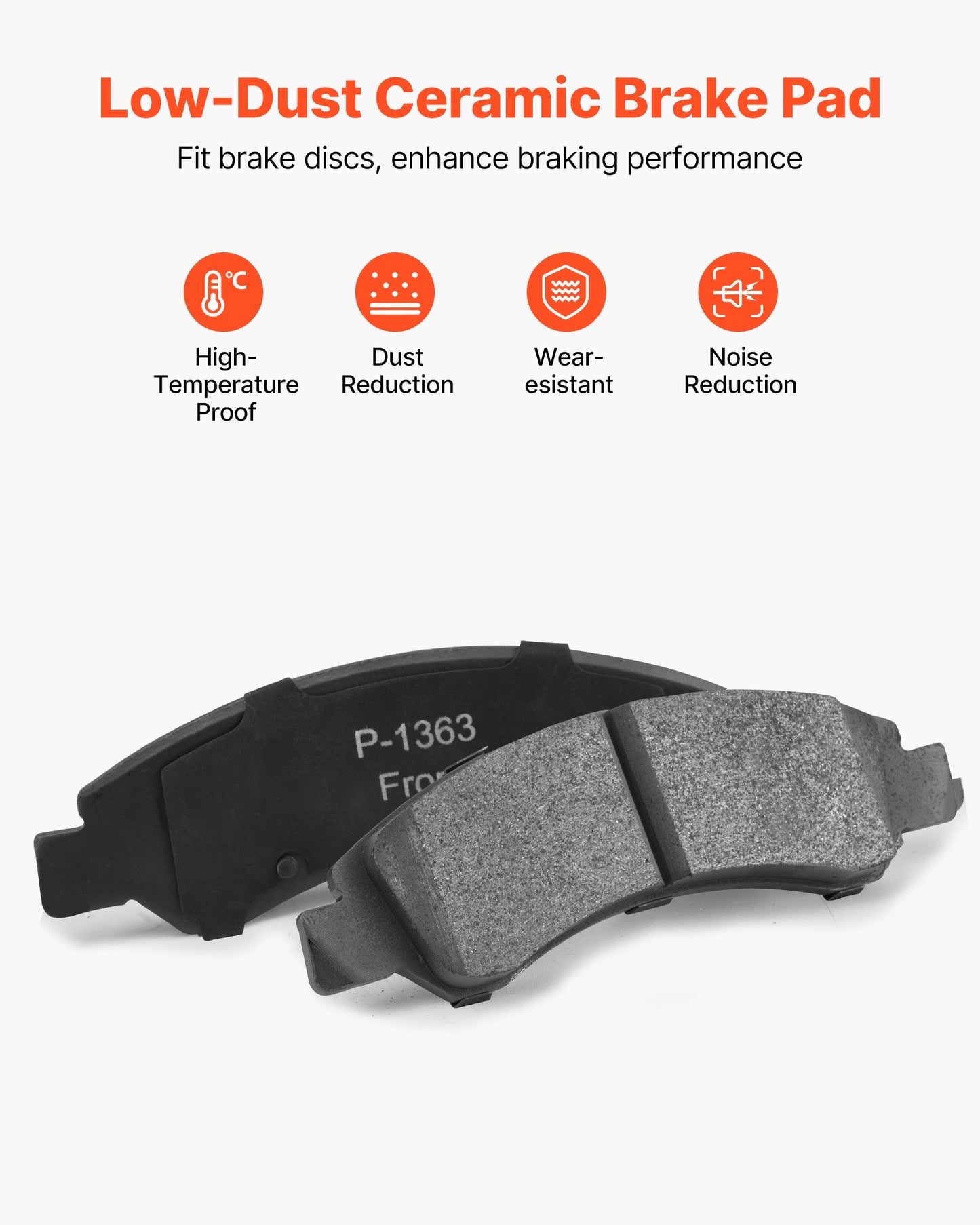 Front Brake Kit Compatible With 2008-2016 Cadillac Escalade/Escalade ESV, 2017-2020 Cadillac Escalade/Escalade ESV (Models Without Brembo Brake Package), Drilled & Slotted Brake Rotors Kit