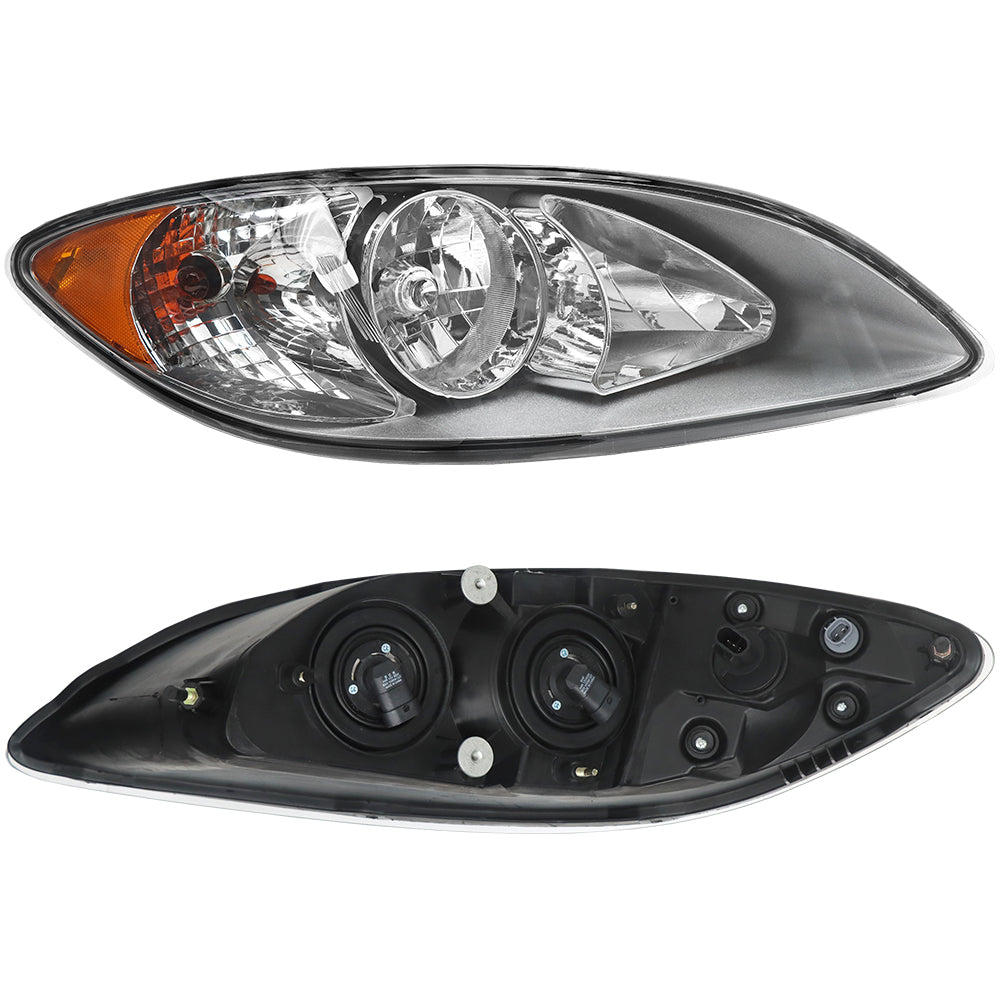Chrome Headlights Assembly Compatible With International ProStar 2008-2016 Left Driver Side