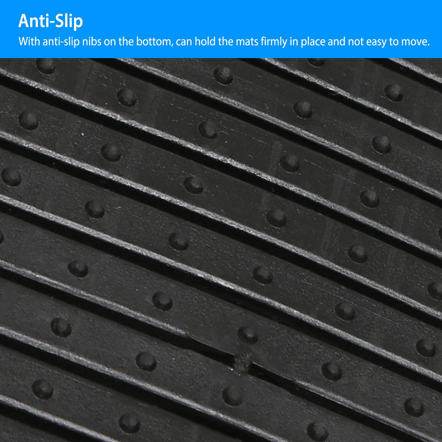 Piece Universal Car Floor Mats Set (Front + Rear) | Trim-to-Fit | Heavy Duty All-Weather PVC/Rubber