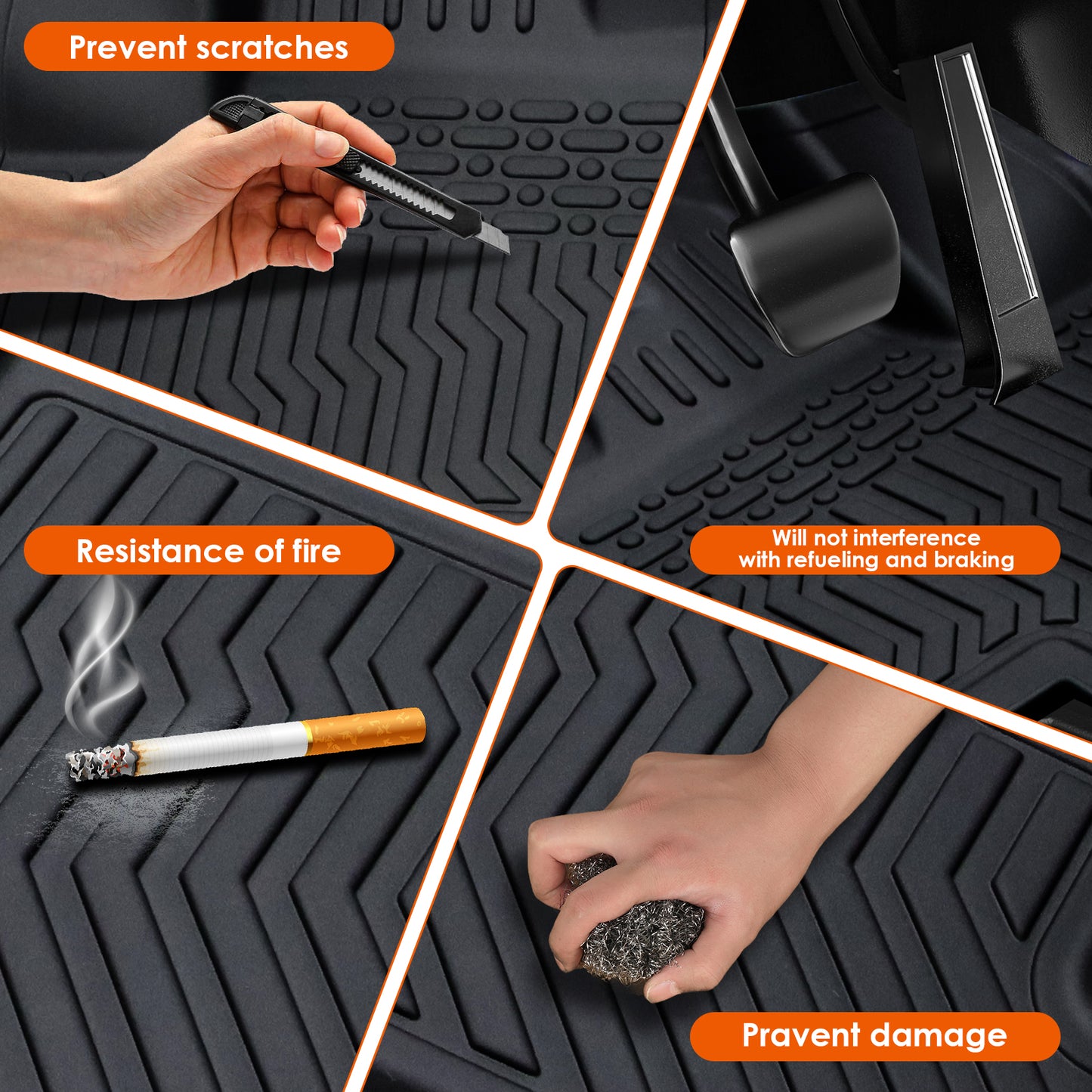 Honda Accord 2008–2012 All-Weather TPE Rubber Car Floor Mats