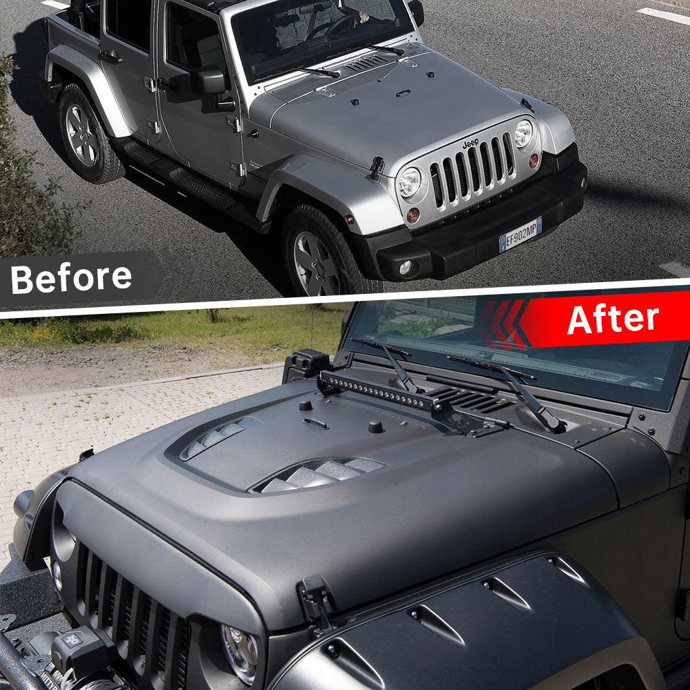Metal Replacement Hoods Compatible With Wrangler JK JKU