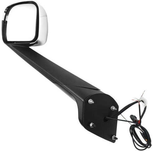 For Freightliner Cascadia 2018–2024 | Pair Chrome Heated Hood Mirror with LED Turn Signal