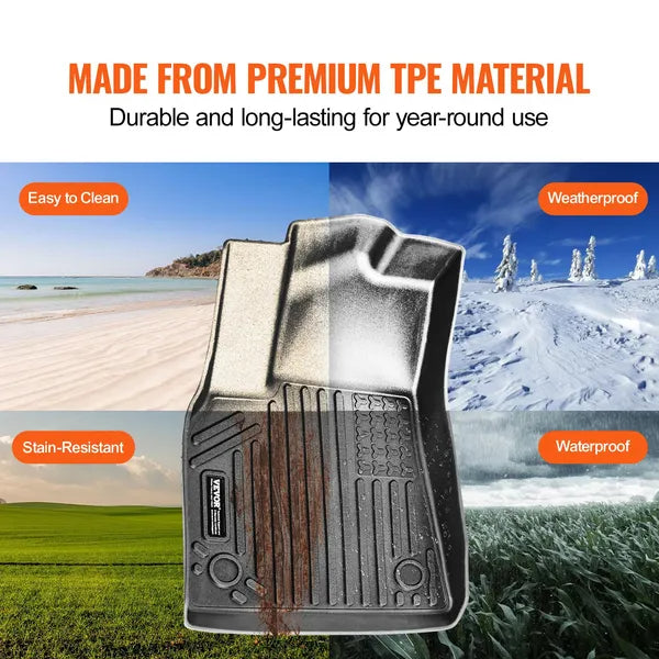 Floor Mats Compatible with Tesla Model Y 2021–2024, 3-Piece TPE Liners