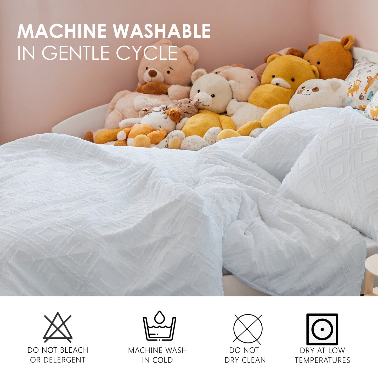 Bohemian Style Quilt Cover Set, Cut Flower Quilt Cover,  Tufted Quilt Cover Three-piece Set, One Quilt Cover And Two Pillowcases,  Washable And Machine Washable Without Shrinkage,  Suitable For Hotels