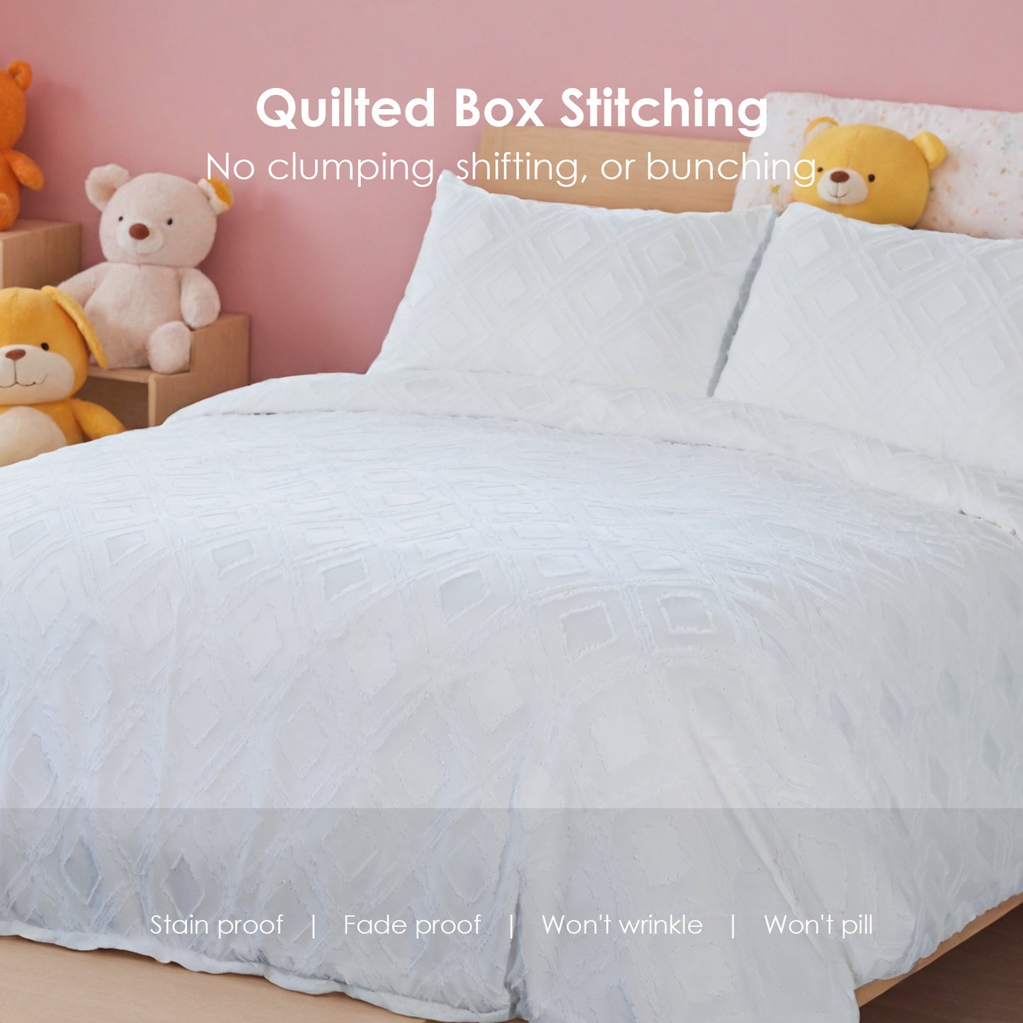 Bohemian Style Quilt Cover Set, Cut Flower Quilt Cover,  Tufted Quilt Cover Three-piece Set, One Quilt Cover And Two Pillowcases,  Washable And Machine Washable Without Shrinkage,  Suitable For Hotels