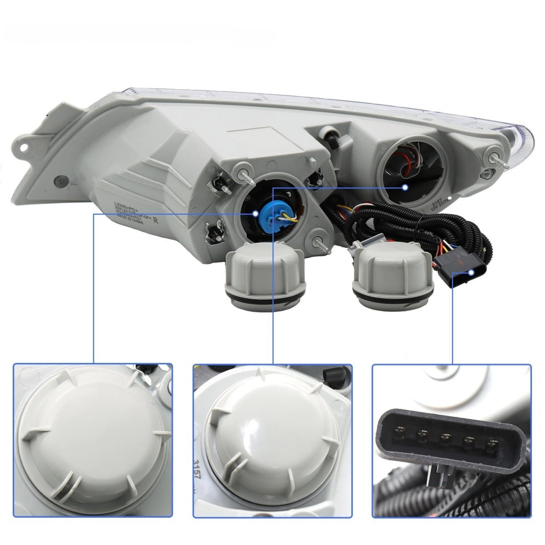 4300 Headlight Assembly Bulb Type 2 Pieces Left-right