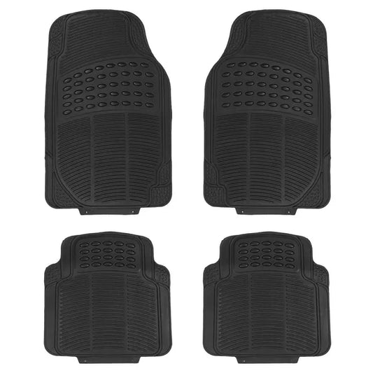 4PCS Universal Car Floor Mats Set (Front & Rear) - PVC Rubber, Heavy Duty, Trim-to-Fit