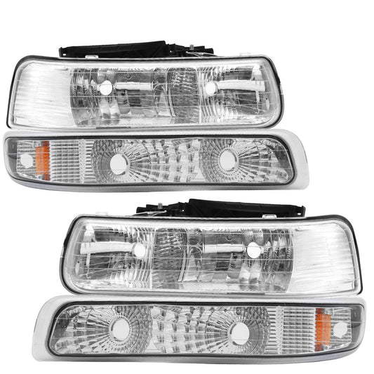 1999–2002 Chevy Silverado Replacement Halogen Headlights – Left & Right Pair