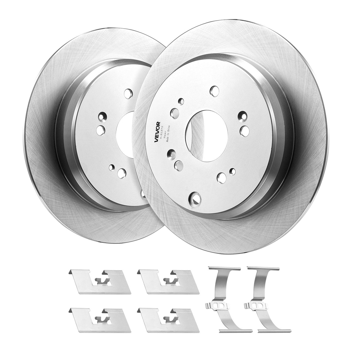 Front & Rear Brake Kit Compatible With 2012-2016 Honda CR-V (AWD Models), Ceramic Brake Replacement Kits, 12 Inch Hollow Structure Front Rotors, 12 Inch Solid Structure Rear Rotors, R-31455