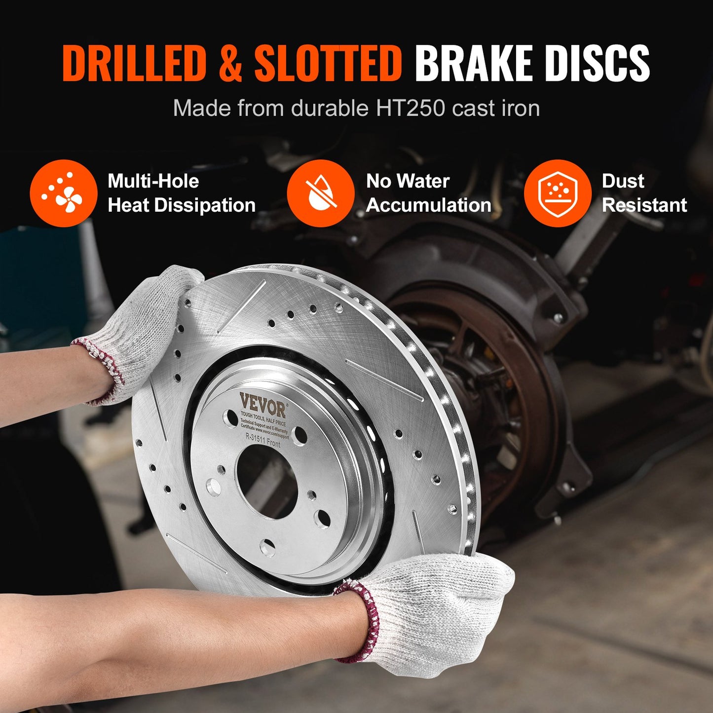 Front And Rear Brake Kit Compatible With Toyota Sienna, Highlander, Lexus RX350, RX450h, Drilled And Slotted Brake Rotors Ceramic Brake Pads Replacement, 12.9" Front Rotors 12.2" Rear Rotors