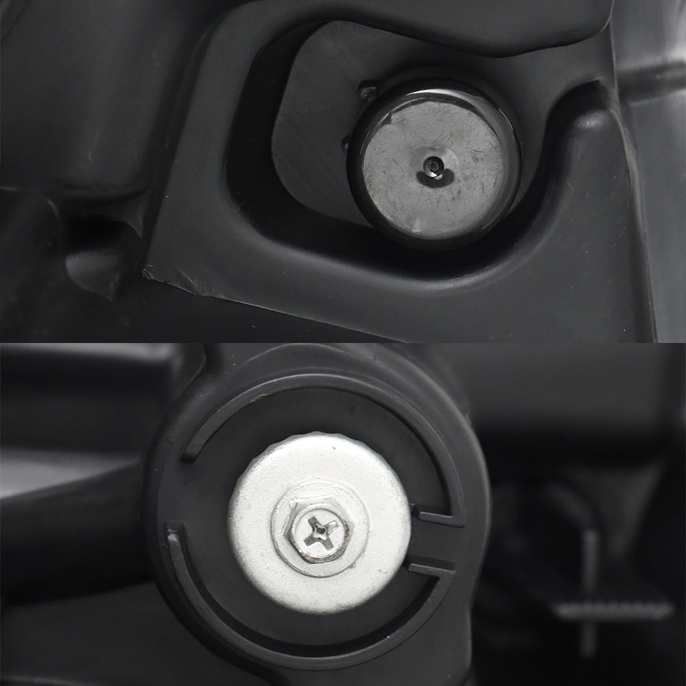 Headlight Assembly Fit For Kenworth T680 2013-2021, Left Driver And Right Passenger Pair Set Black, Including Halogen Bulbs