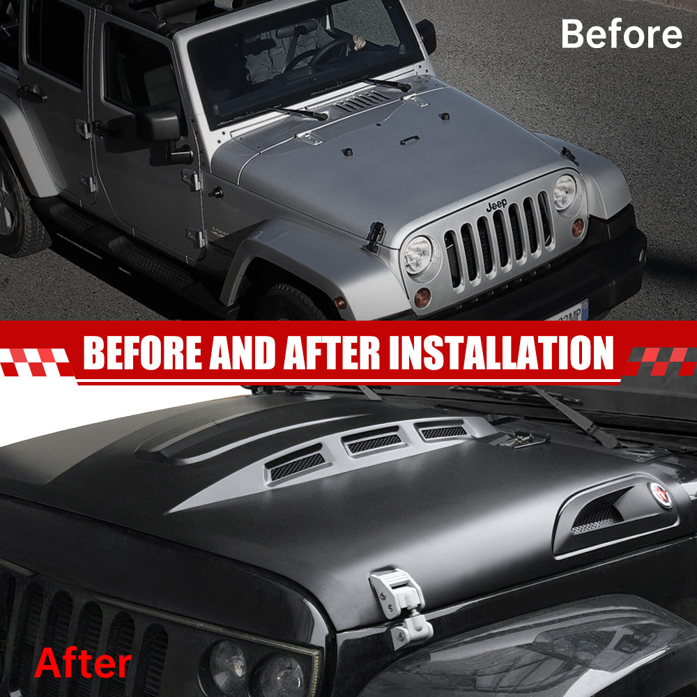 Avenger Style Replacement Hood Compatible With 2007-2018 Wrangler JK